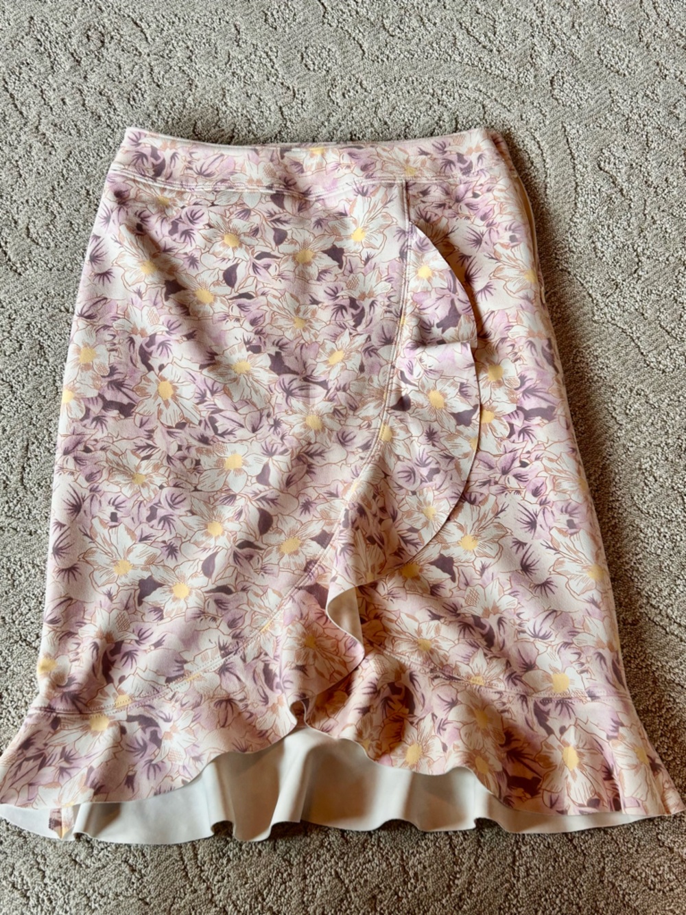 Anthropologie Pink and Yellow Floral Skirt